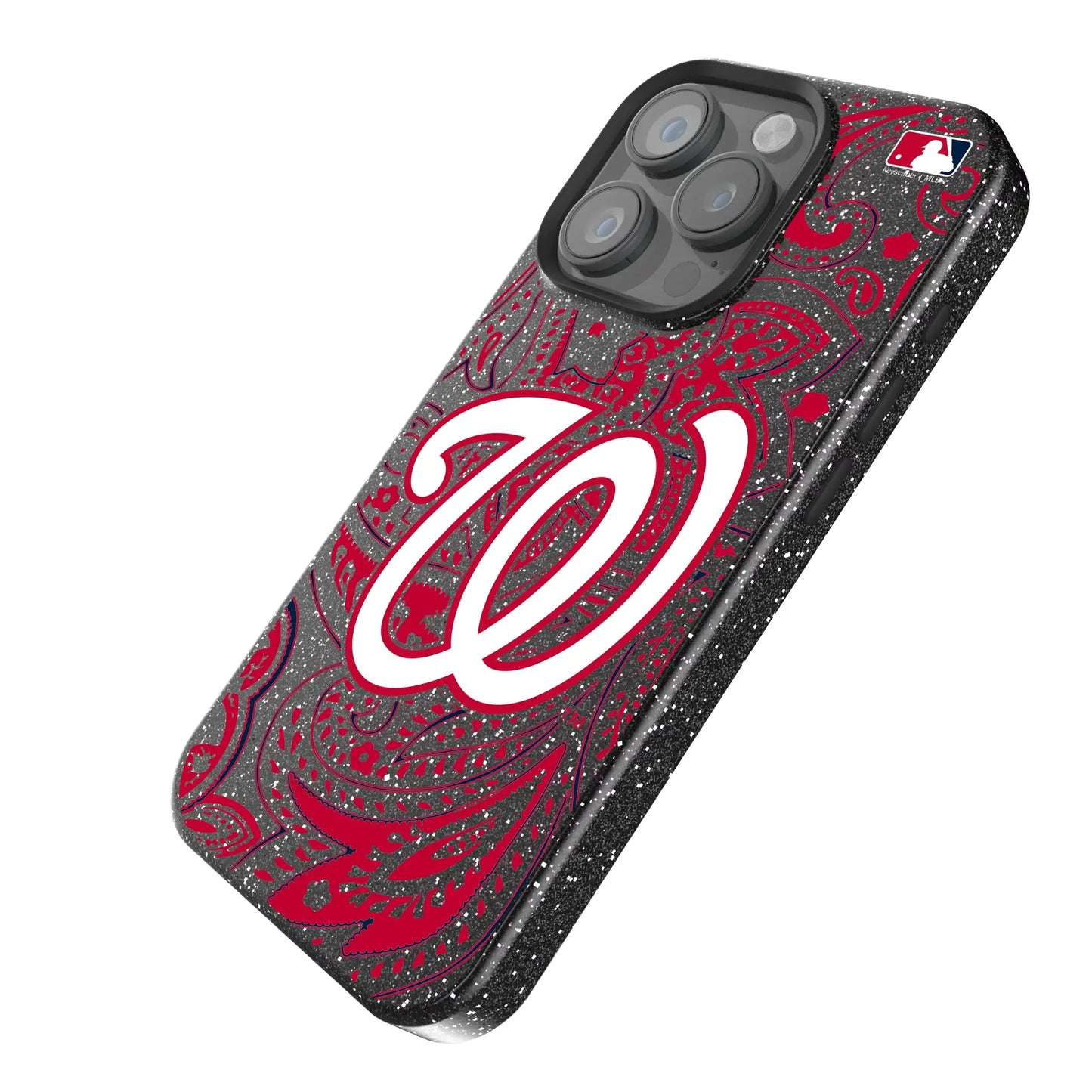 Washington Nationals Paisley Black Bling Phone Case for Apple iPhone
