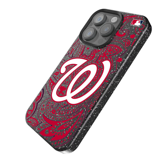 Washington Nationals Paisley Black Bling Phone Case for Apple iPhone