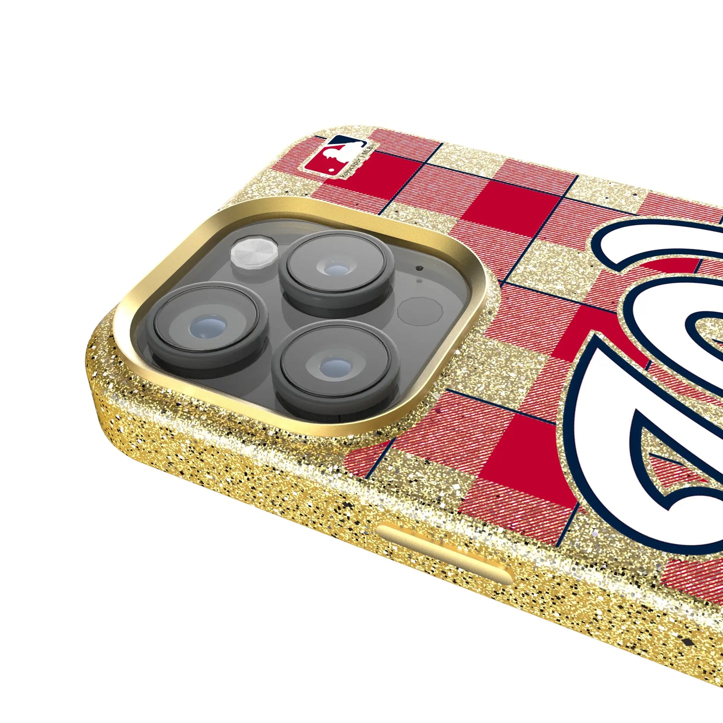 Washington Nationals Plaid Bling Phone Case for Apple iPhone