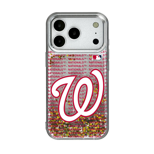 Washington Nationals Text Backdrop Glitter Phone Case for Apple iPhone