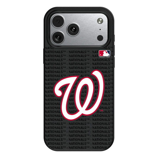 Washington Nationals Text Backdrop MagSafe Compatible Phone Case for Apple iPhone