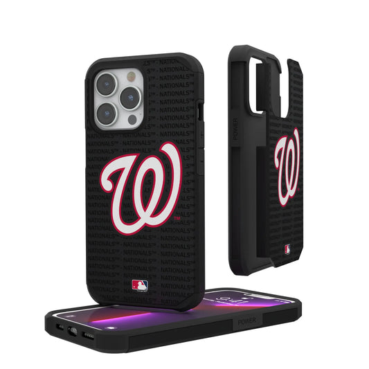 Washington Nationals Text Backdrop Rugged Phone Case for Apple iPhone