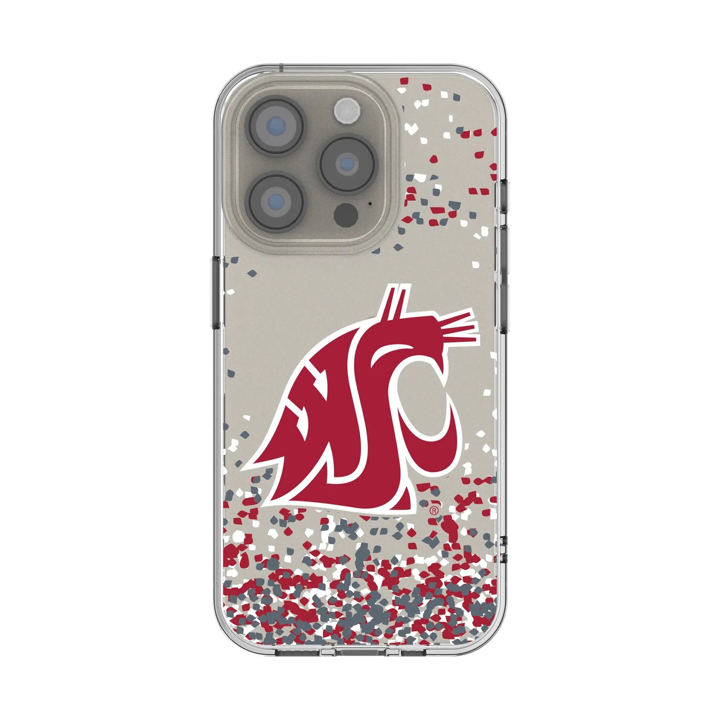 Washington State University Cougars Confetti Clear Phone Case for Apple iPhone