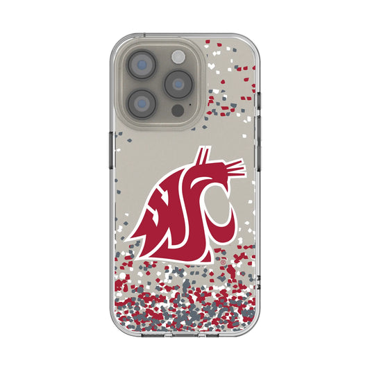 Washington State University Cougars Confetti Clear Phone Case for Apple iPhone