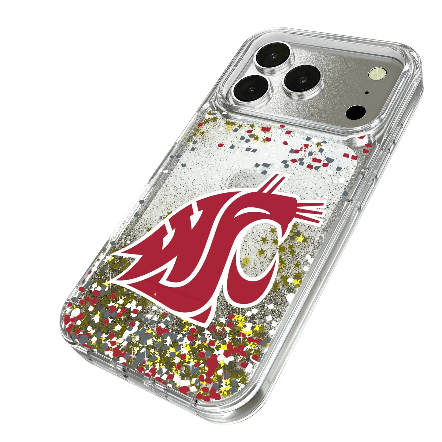 Washington State University Cougars Confetti Glitter Phone Case for Apple iPhone