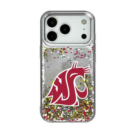 Washington State University Cougars Confetti Glitter Phone Case for Apple iPhone