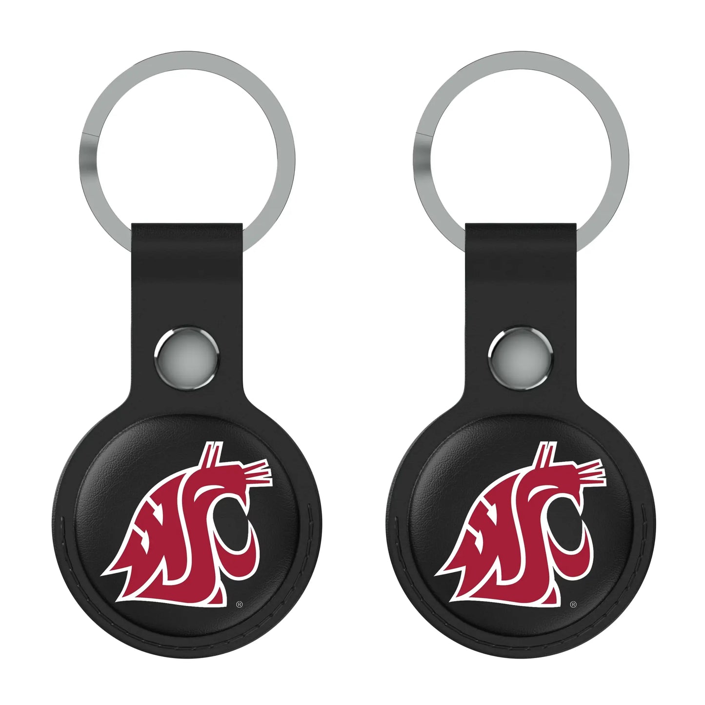 Washington State University Cougars Insignia Black Airtag Holder 2-Pack