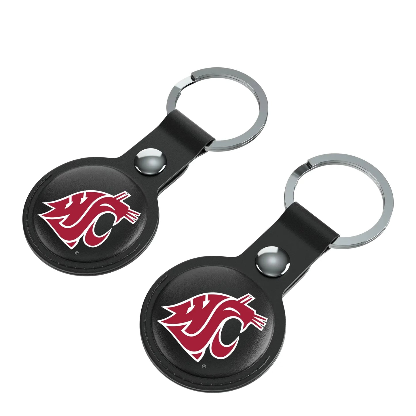 Washington State University Cougars Insignia Black Airtag Holder 2-Pack