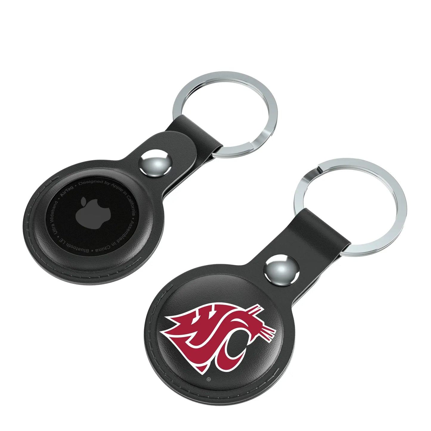 Washington State University Cougars Insignia Black Airtag Holder 2-Pack