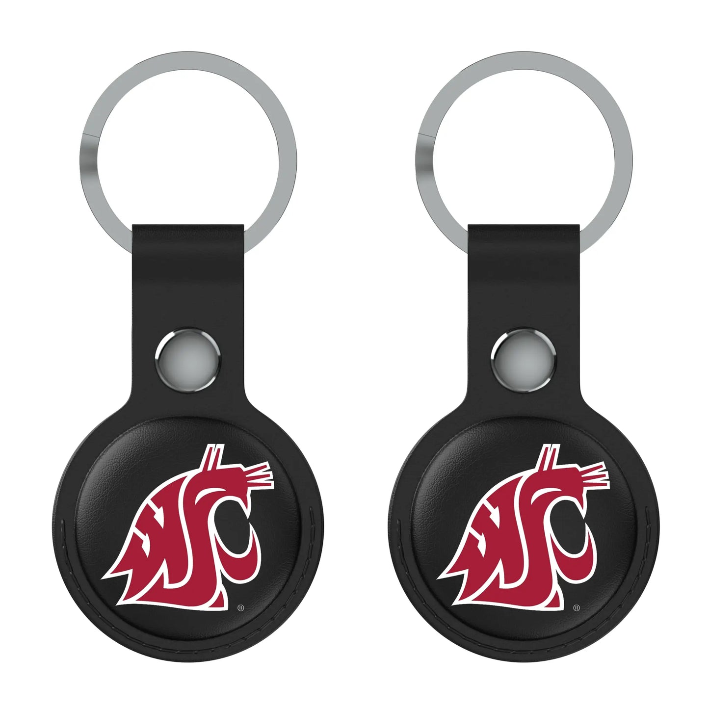 Washington State University Cougars Insignia Black Airtag Holder 2-Pack