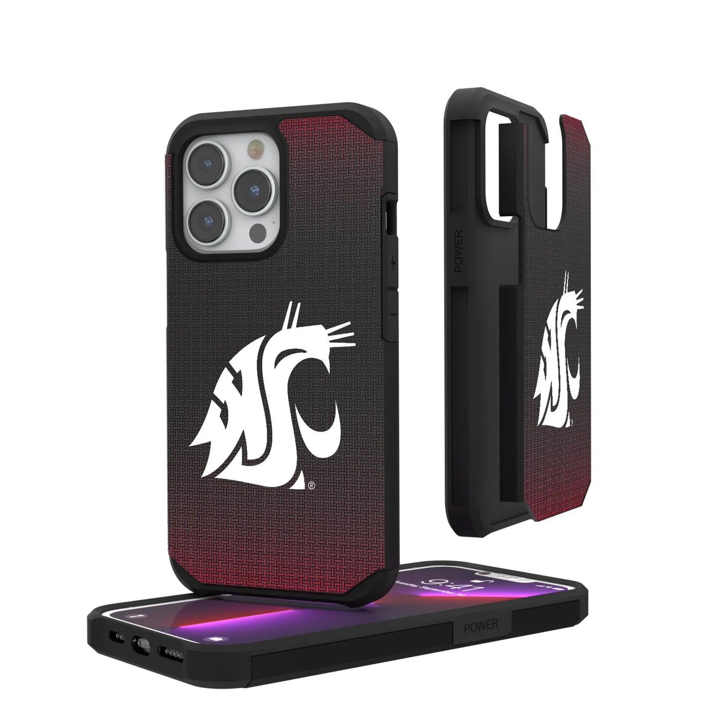 Washington State University Cougars Linen Rugged Phone Case for Apple iPhone