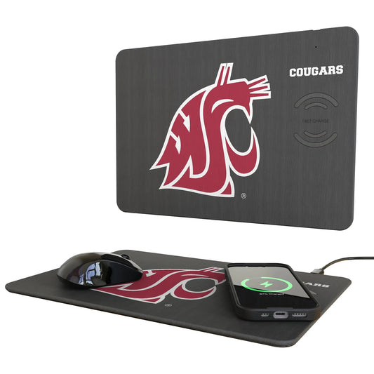 Washington State University Cougars Monocolor Tilt 15-Watt Wireless Charger and Mouse Pad