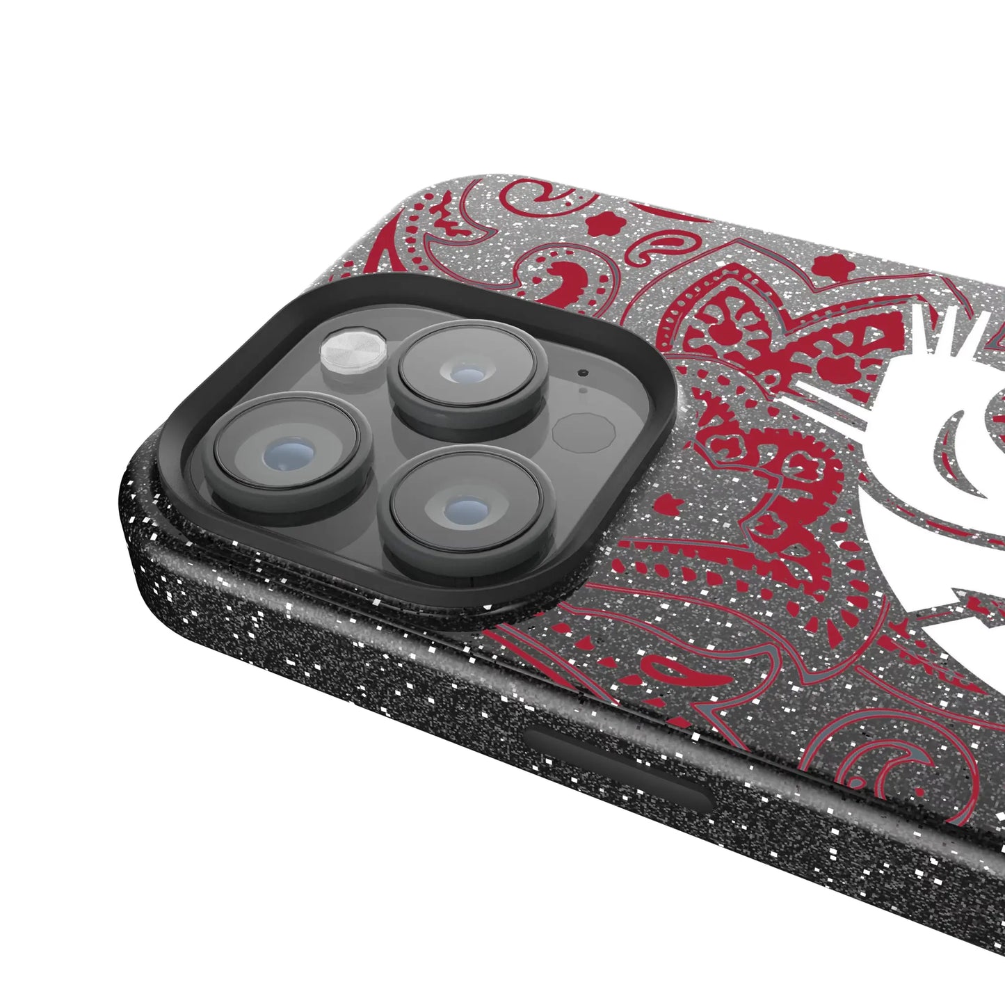 Washington State University Cougars Paisley Black Bling Phone Case for Apple iPhone