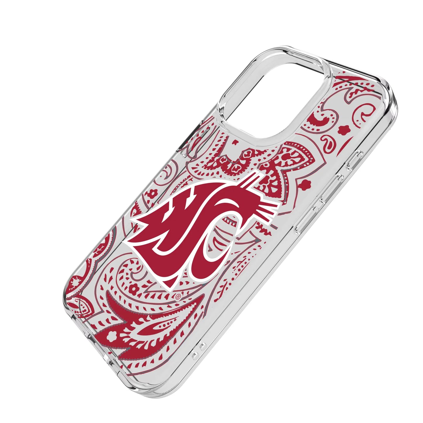 Washington State University Cougars Paisley Clear Phone Case for Apple iPhone
