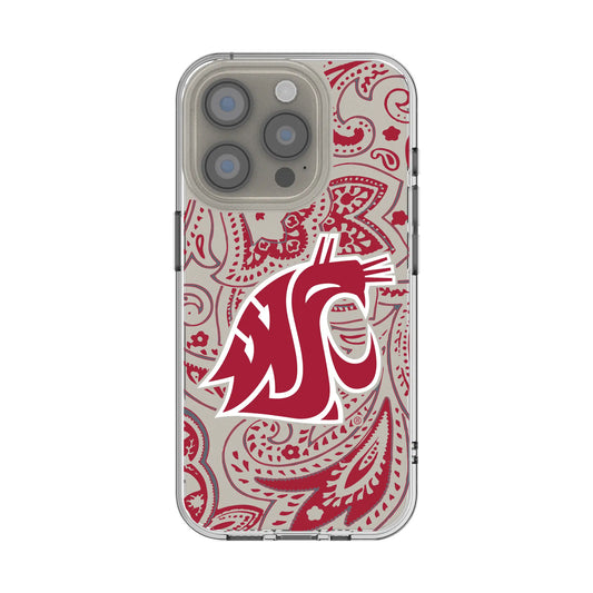 Washington State University Cougars Paisley Clear Phone Case for Apple iPhone