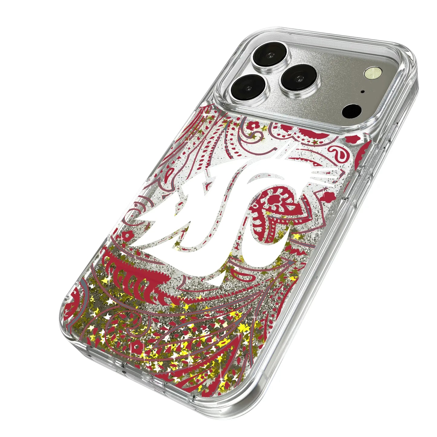 Washington State University Cougars Paisley Glitter Phone Case for Apple iPhone