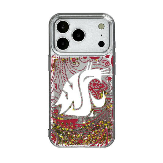 Washington State University Cougars Paisley Glitter Phone Case for Apple iPhone