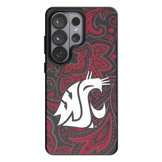 Washington State University Cougars Paisley MagSafe Compatible Phone Case for Samsung Galaxy