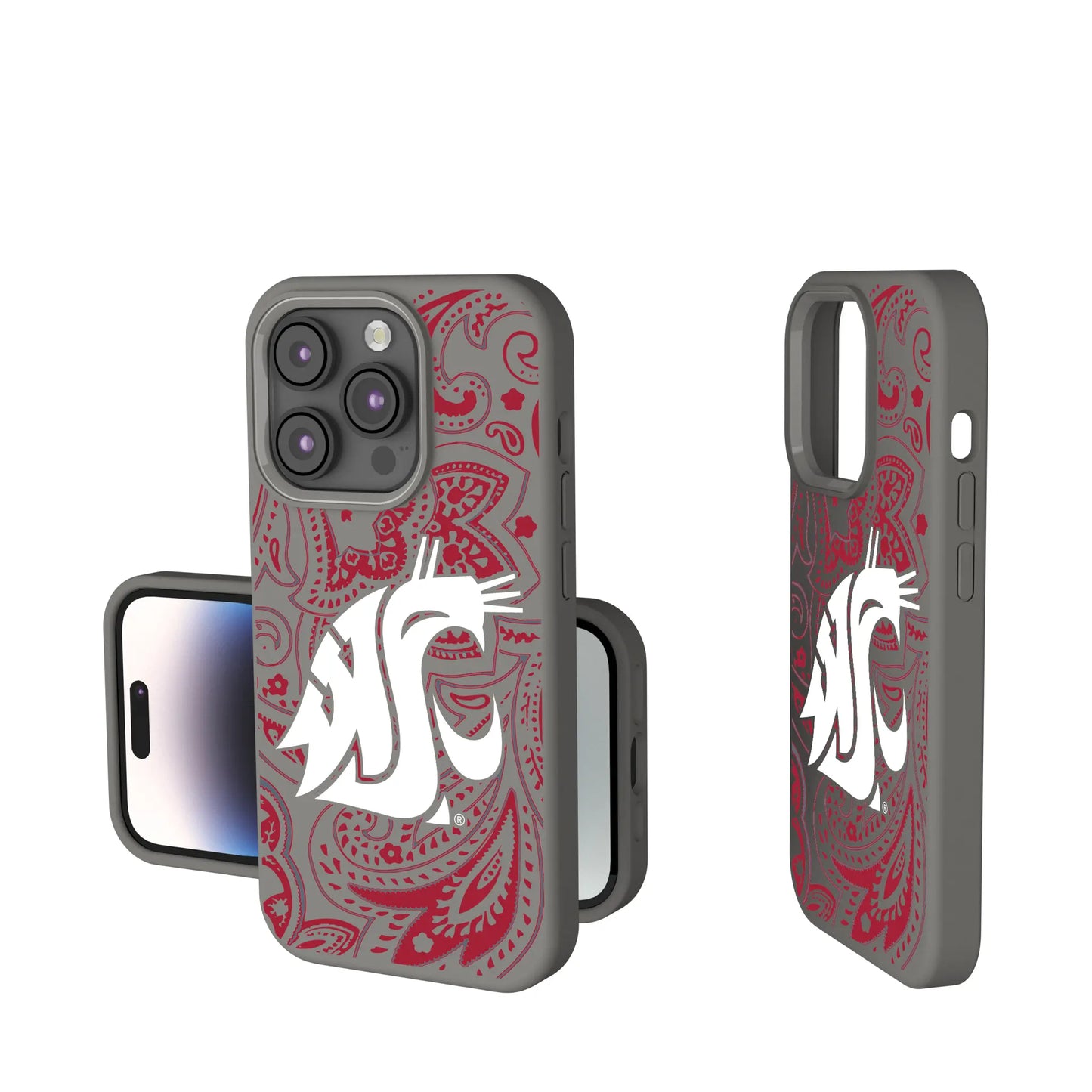 Washington State University Cougars Paisley Soft Touch Phone Case for Apple iPhone