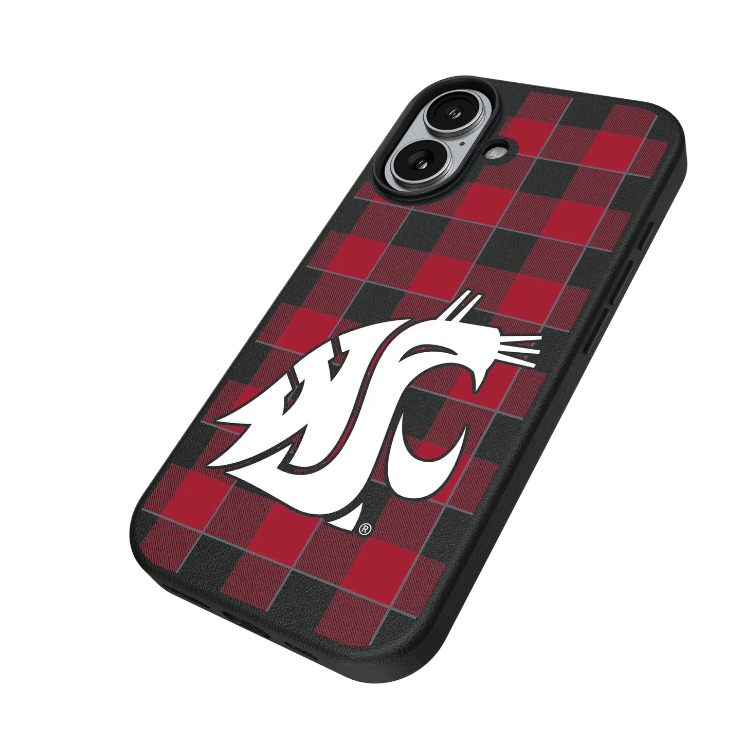Washington State University Cougars Plaid MagSafe Compatible Phone Case for Apple iPhone