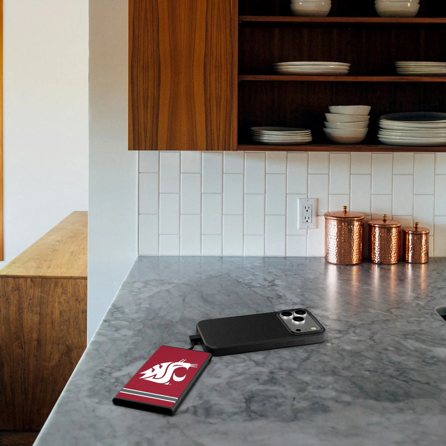 Washington State University Cougars Stripe 5000mAh Flat Powerbank