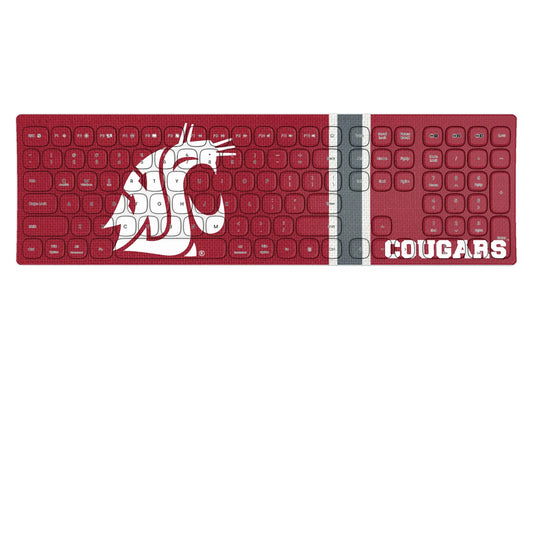 Washington State University Cougars Stripe Curved Wireless Keyboard