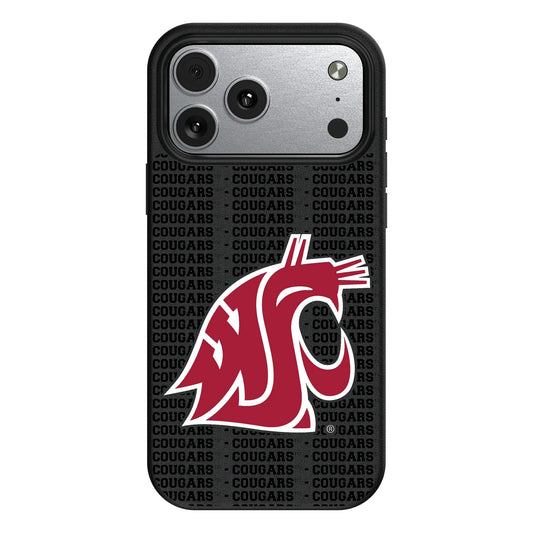 Washington State University Cougars Text Backdrop MagSafe Compatible Phone Case for Apple iPhone
