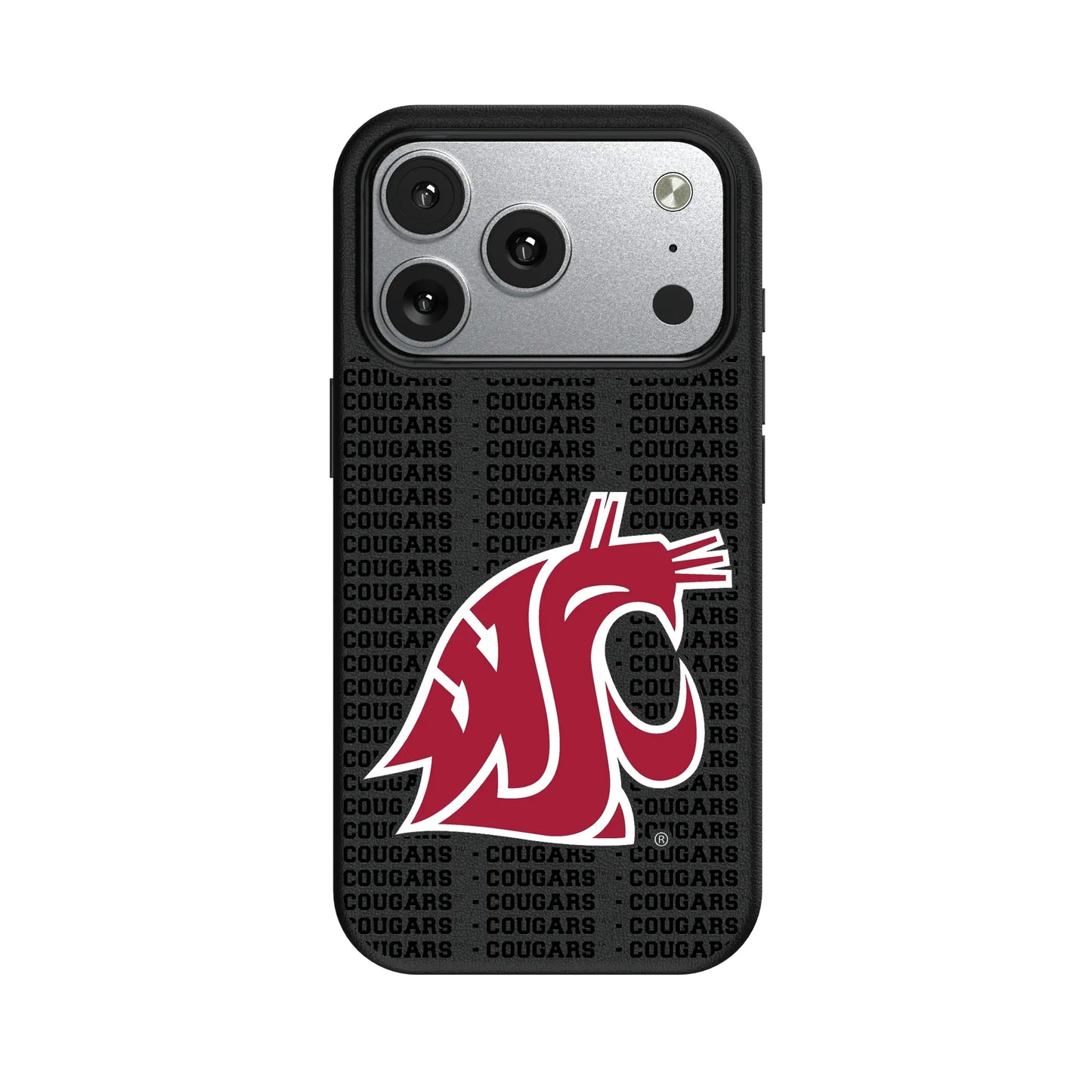 Washington State University Cougars Text Backdrop MagSafe Compatible Phone Case for Apple iPhone