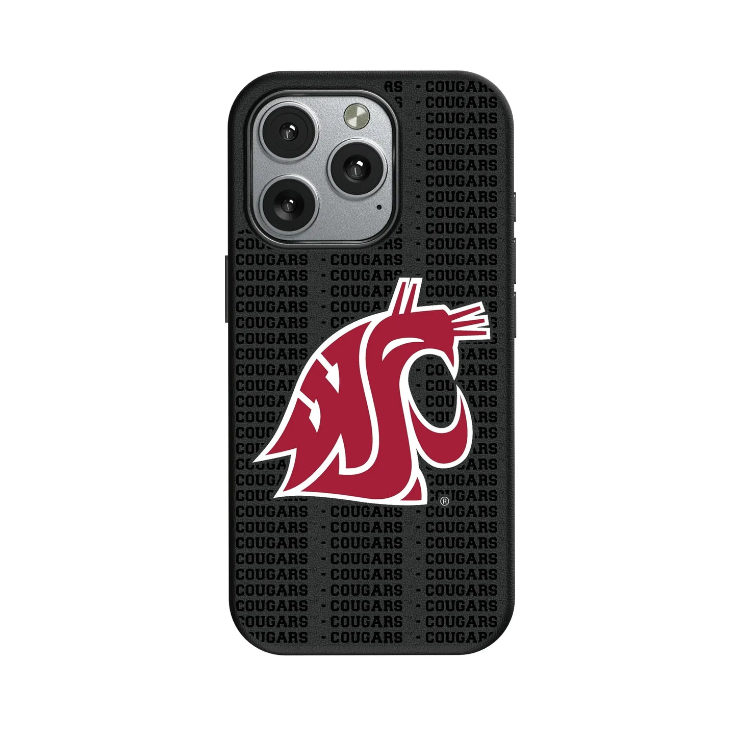 Washington State University Cougars Text Backdrop MagSafe Compatible Phone Case for Apple iPhone