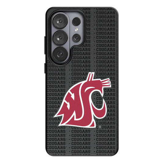 Washington State University Cougars Text Backdrop MagSafe Compatible Phone Case for Samsung Galaxy