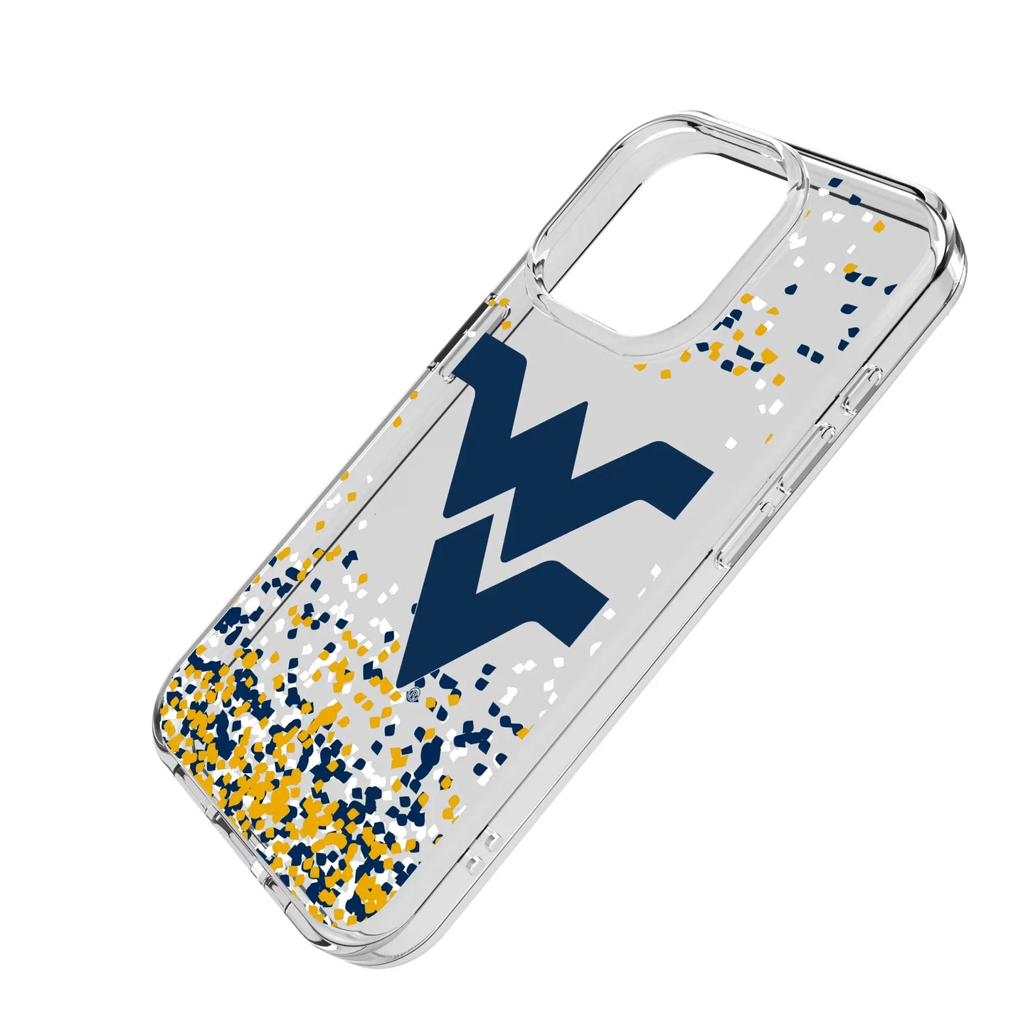 West Virginia University Mountaineers Confetti Clear Phone Case for Apple iPhone