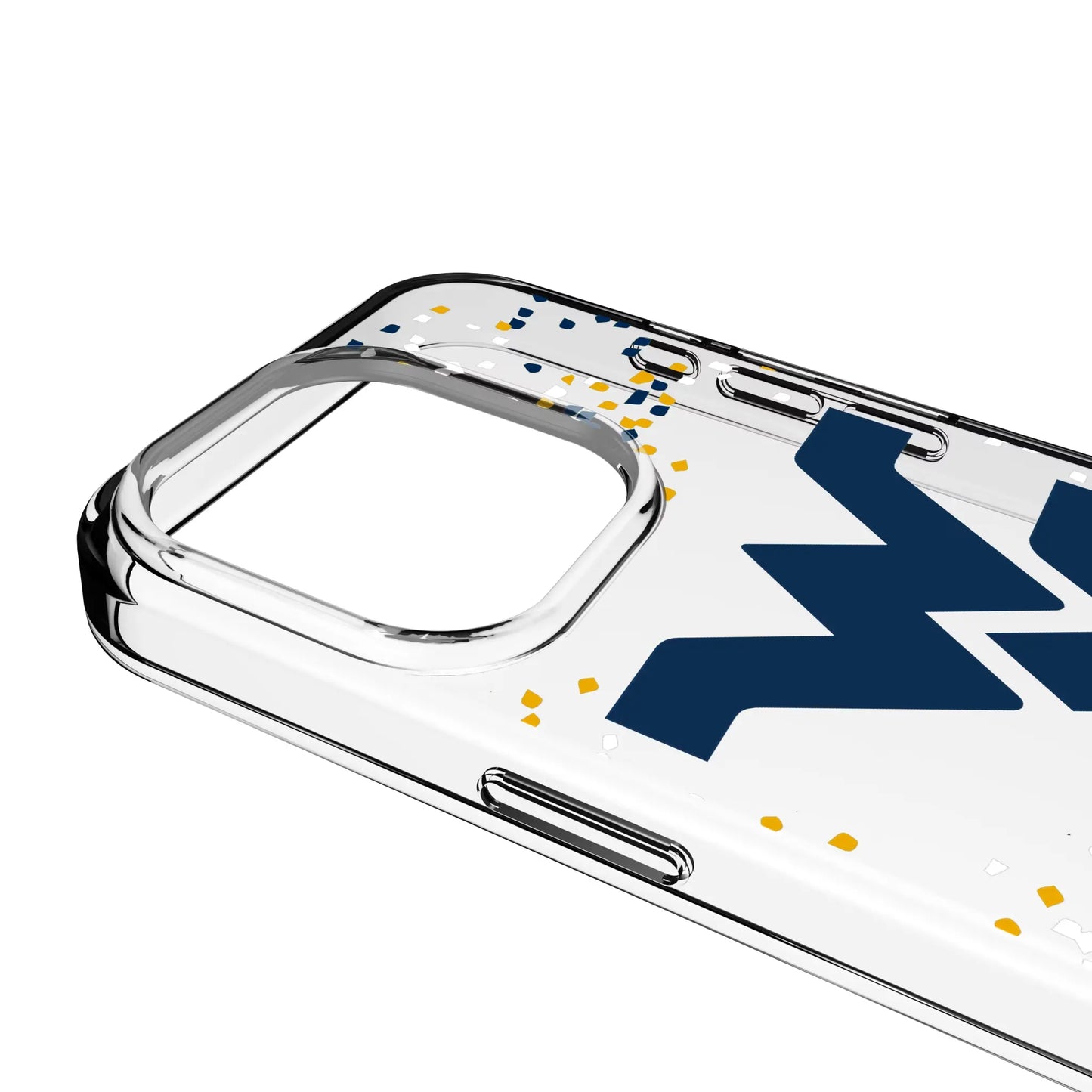 West Virginia University Mountaineers Confetti Clear Phone Case for Apple iPhone