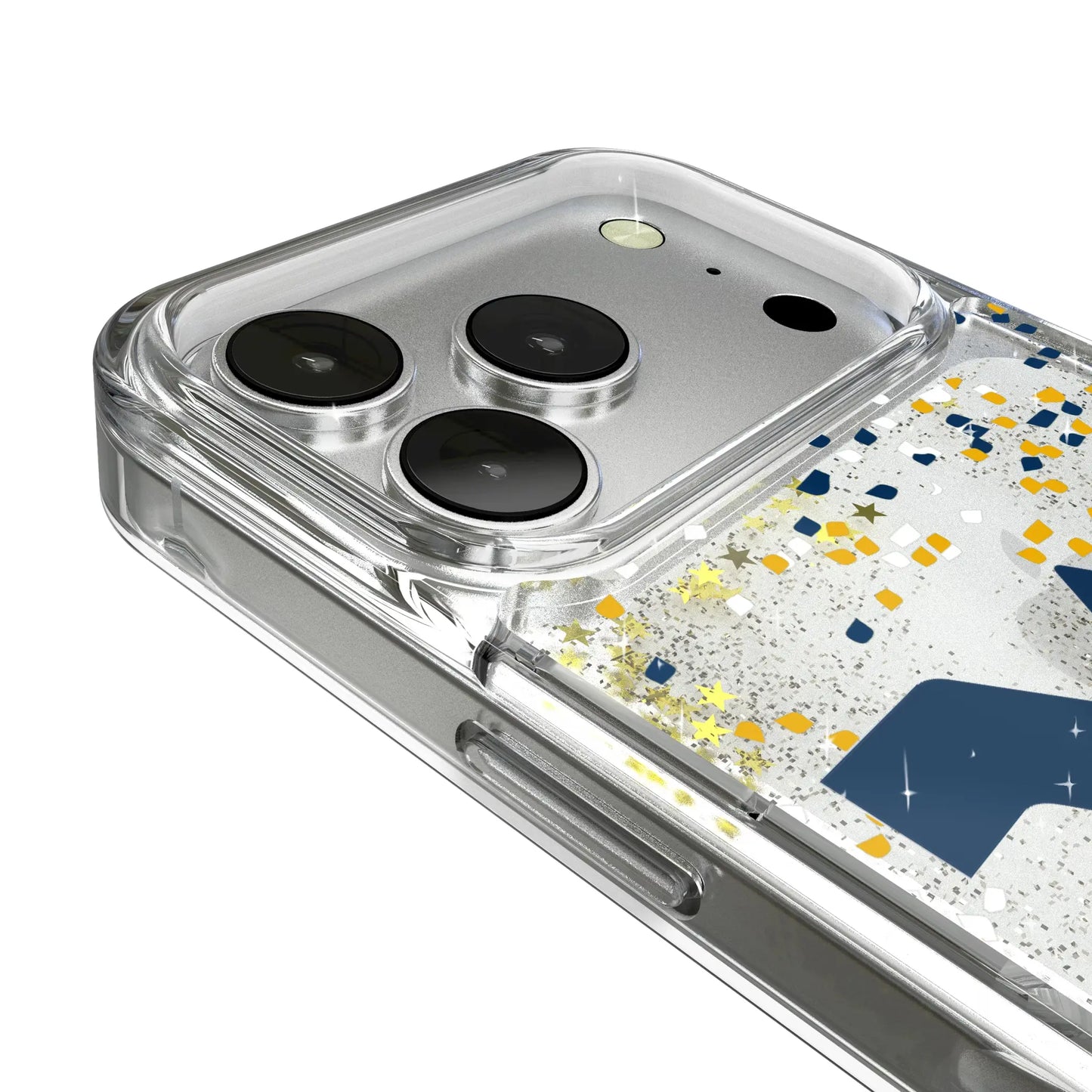 West Virginia University Mountaineers Confetti Glitter Phone Case for Apple iPhone