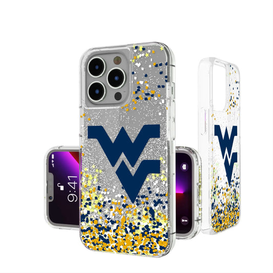 West Virginia University Mountaineers Confetti Glitter Phone Case for Apple iPhone