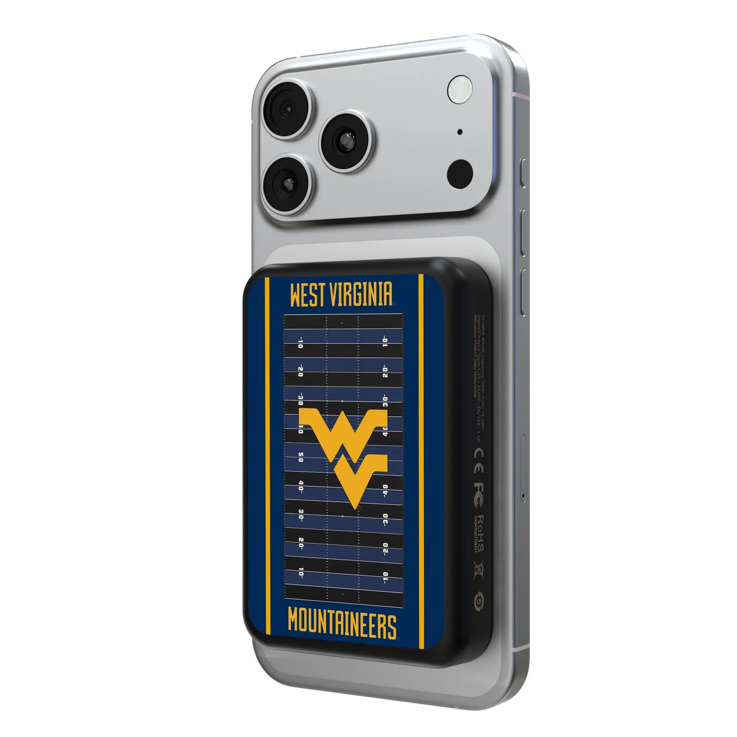 West Virginia University Mountaineers Field Wireless Mag Power Bank
