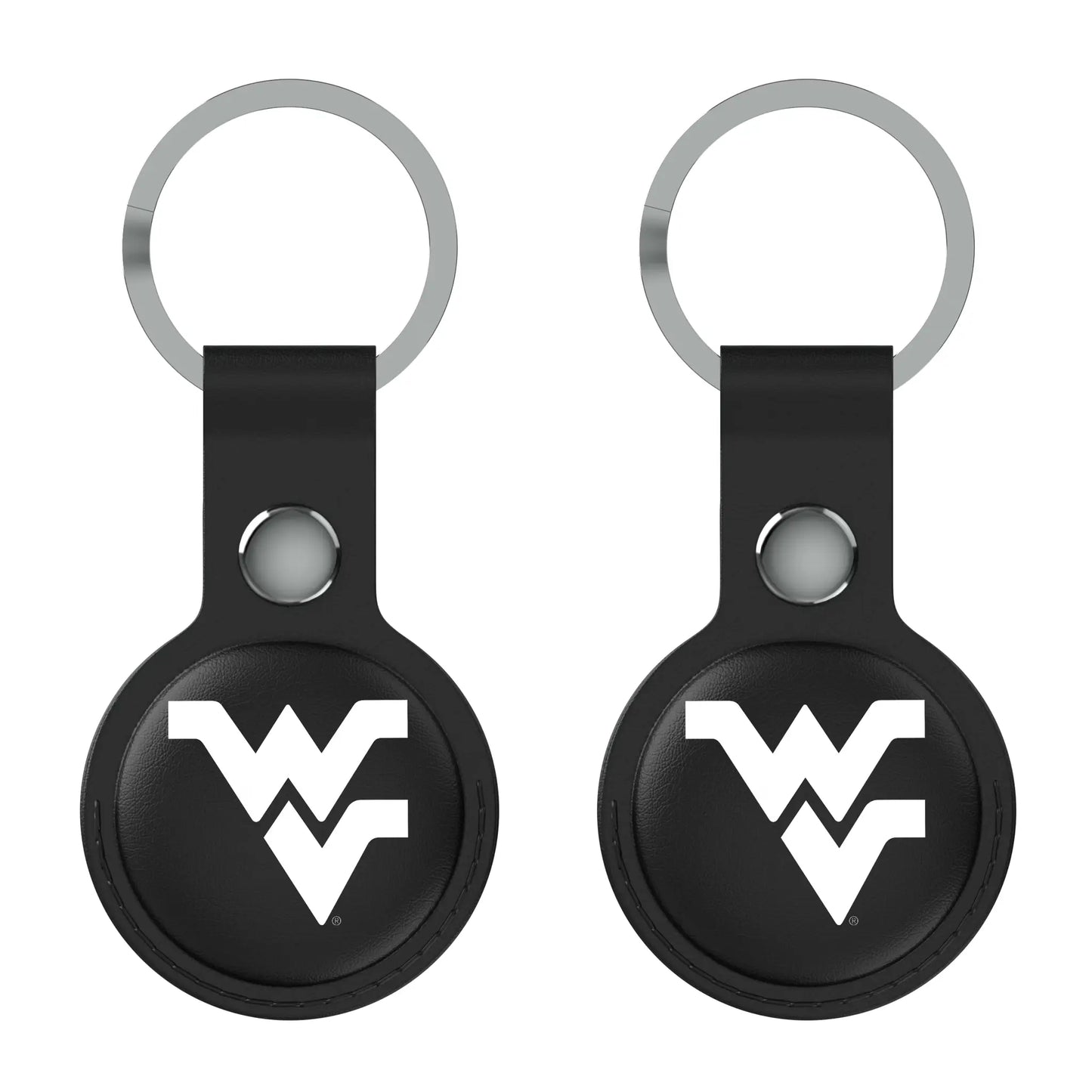 West Virginia University Mountaineers Insignia Black Airtag Holder 2-Pack