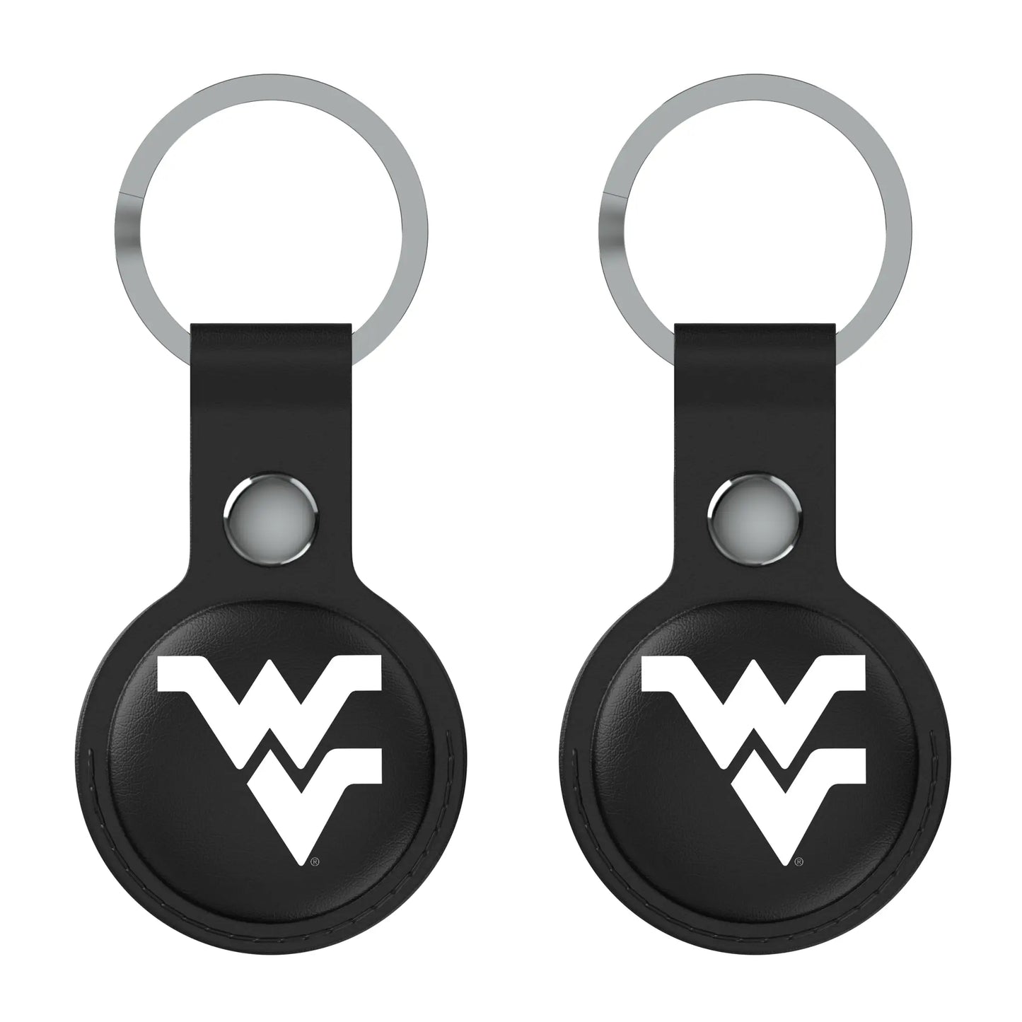 West Virginia University Mountaineers Insignia Black Airtag Holder 2-Pack