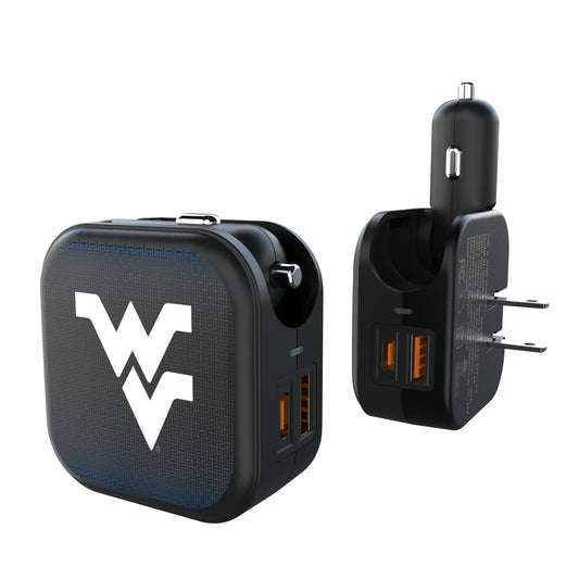 West Virginia University Mountaineers Linen 2 in 1 USB A/C Charger