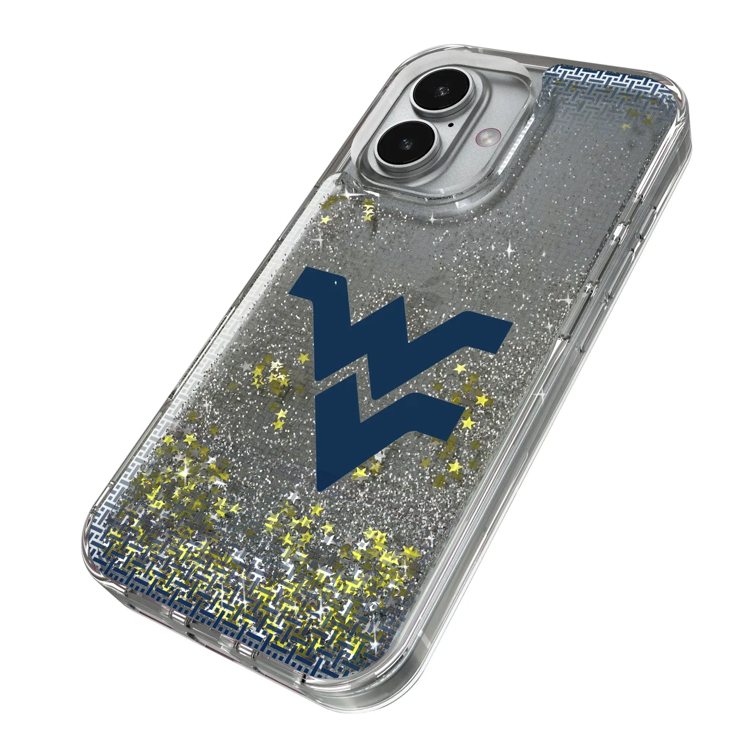 West Virginia University Mountaineers Linen Glitter Phone Case for Apple iPhone