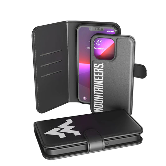 West Virginia University Mountaineers Monocolor Tilt Wallet Phone Case for Apple iPhone