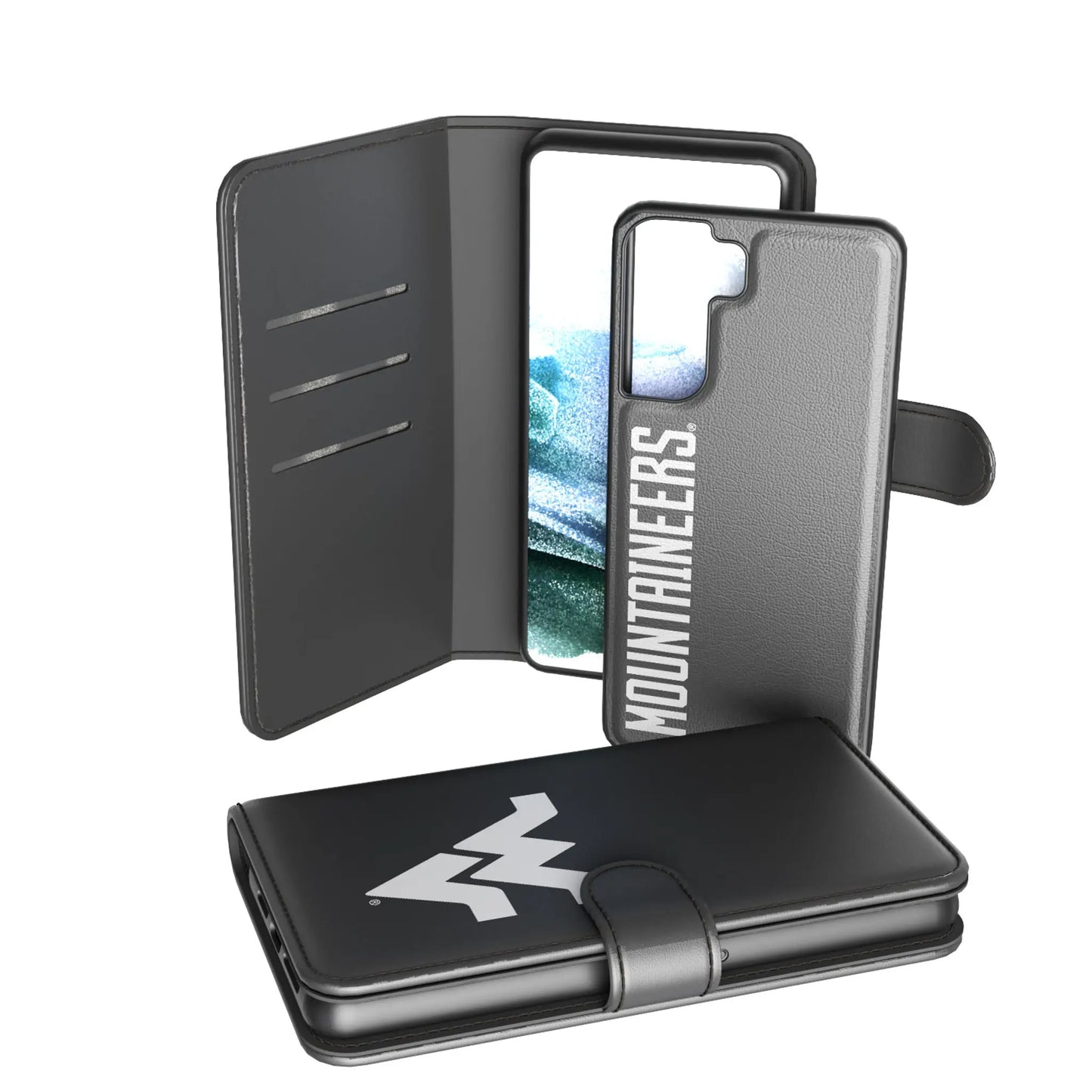 West Virginia University Mountaineers Monocolor Tilt Wallet Phone Case for Apple iPhone