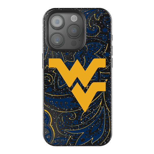 West Virginia University Mountaineers Paisley Black Bling Phone Case for Apple iPhone