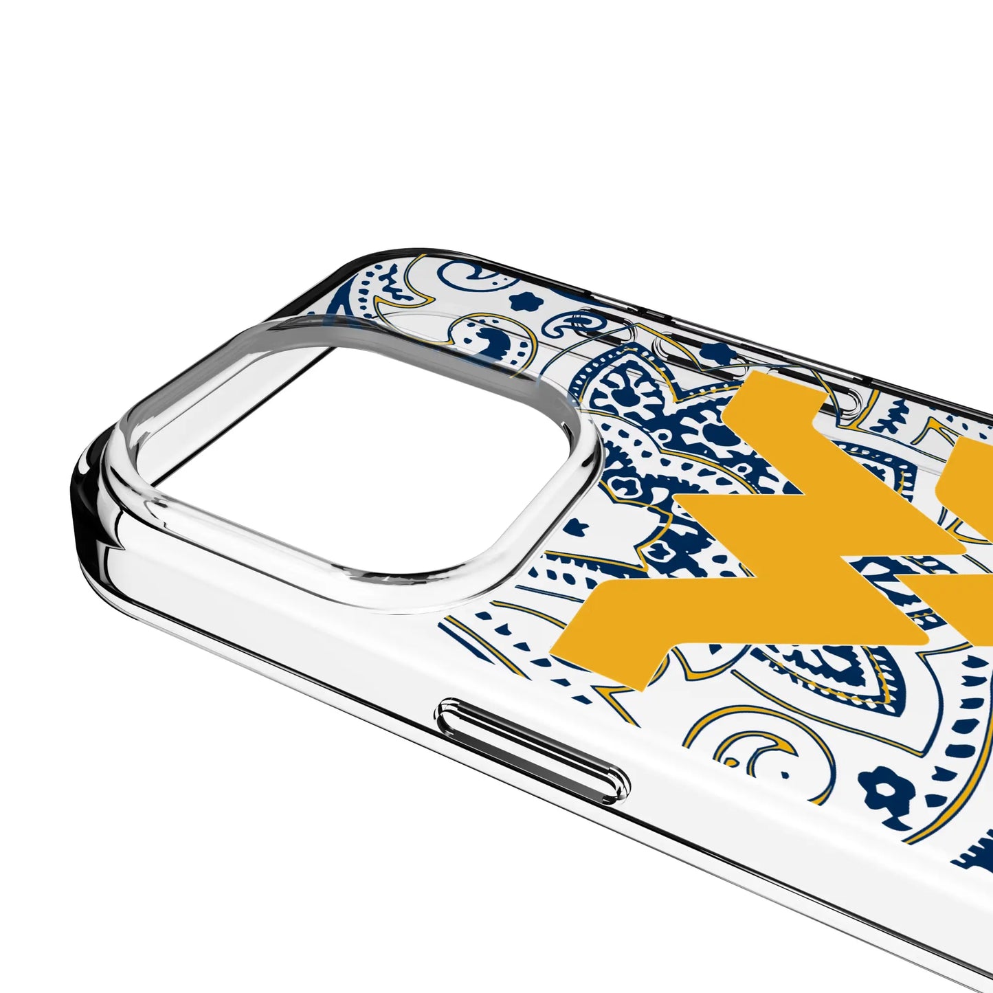 West Virginia University Mountaineers Paisley Clear Phone Case for Apple iPhone