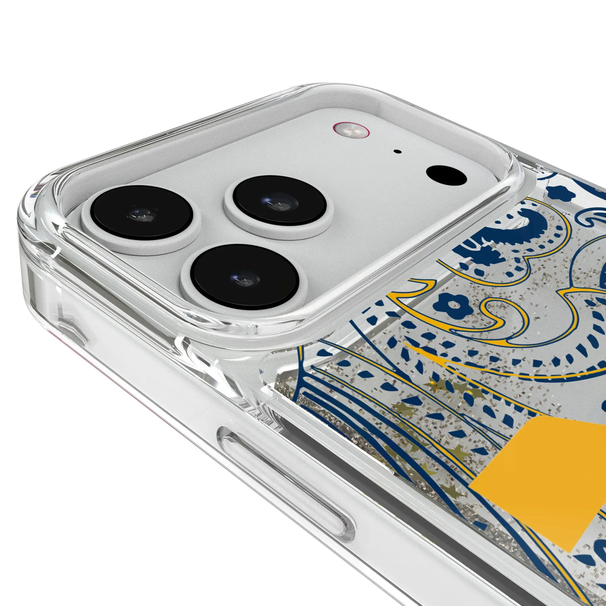 West Virginia University Mountaineers Paisley Glitter Phone Case for Apple iPhone