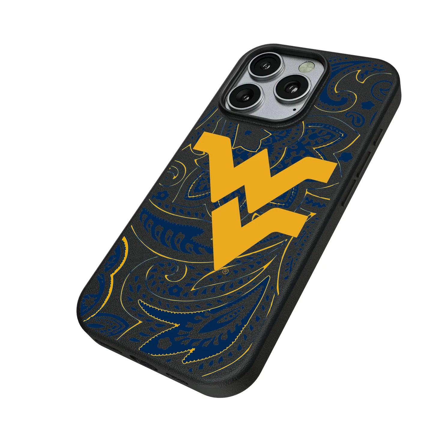 West Virginia University Mountaineers Paisley MagSafe Compatible Phone Case for Apple iPhone