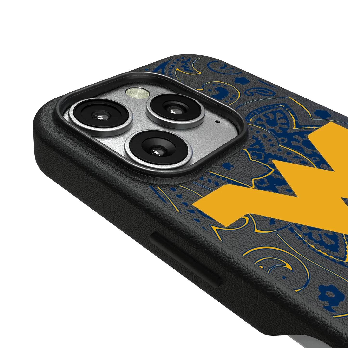 West Virginia University Mountaineers Paisley MagSafe Compatible Phone Case for Apple iPhone