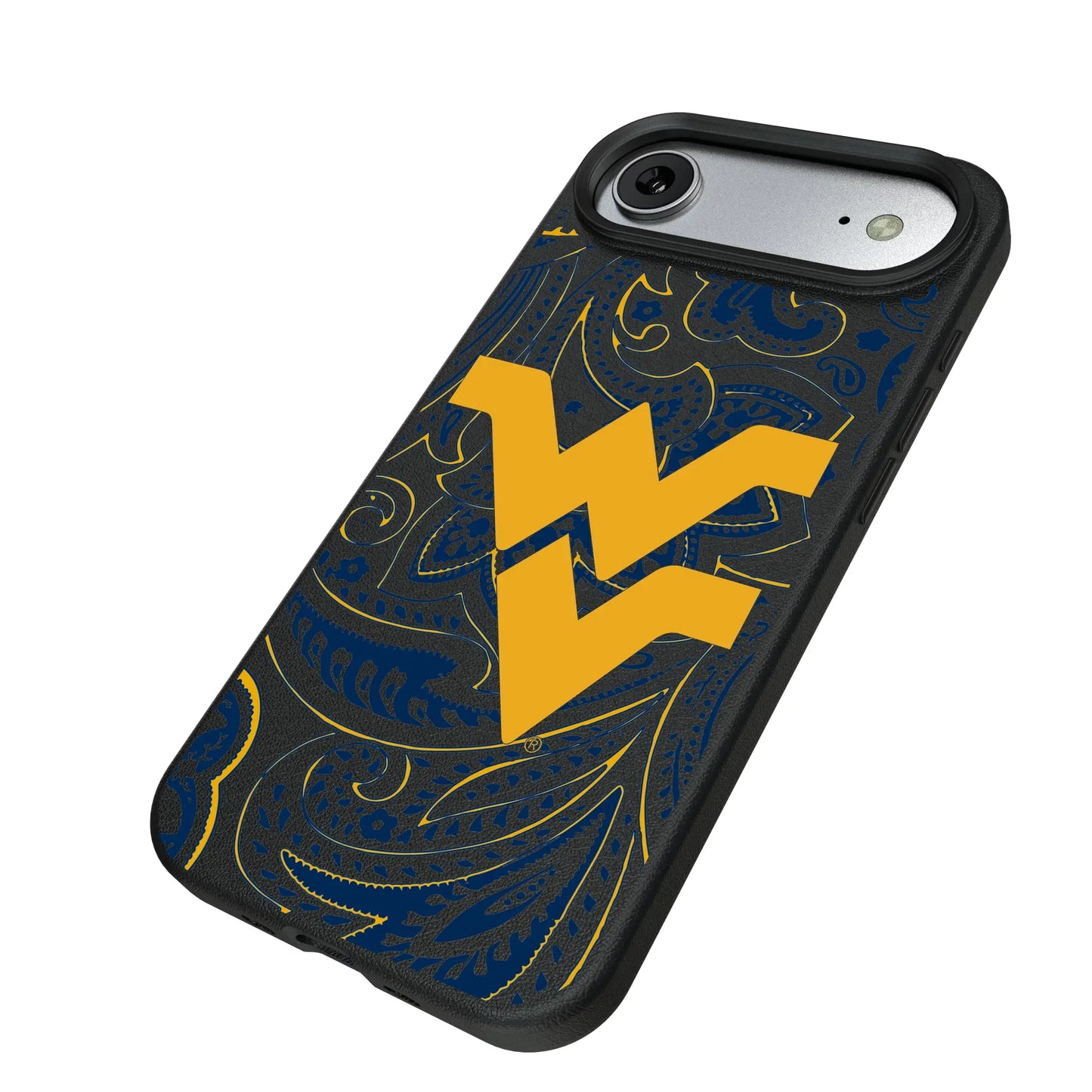 West Virginia University Mountaineers Paisley MagSafe Compatible Phone Case for Apple iPhone