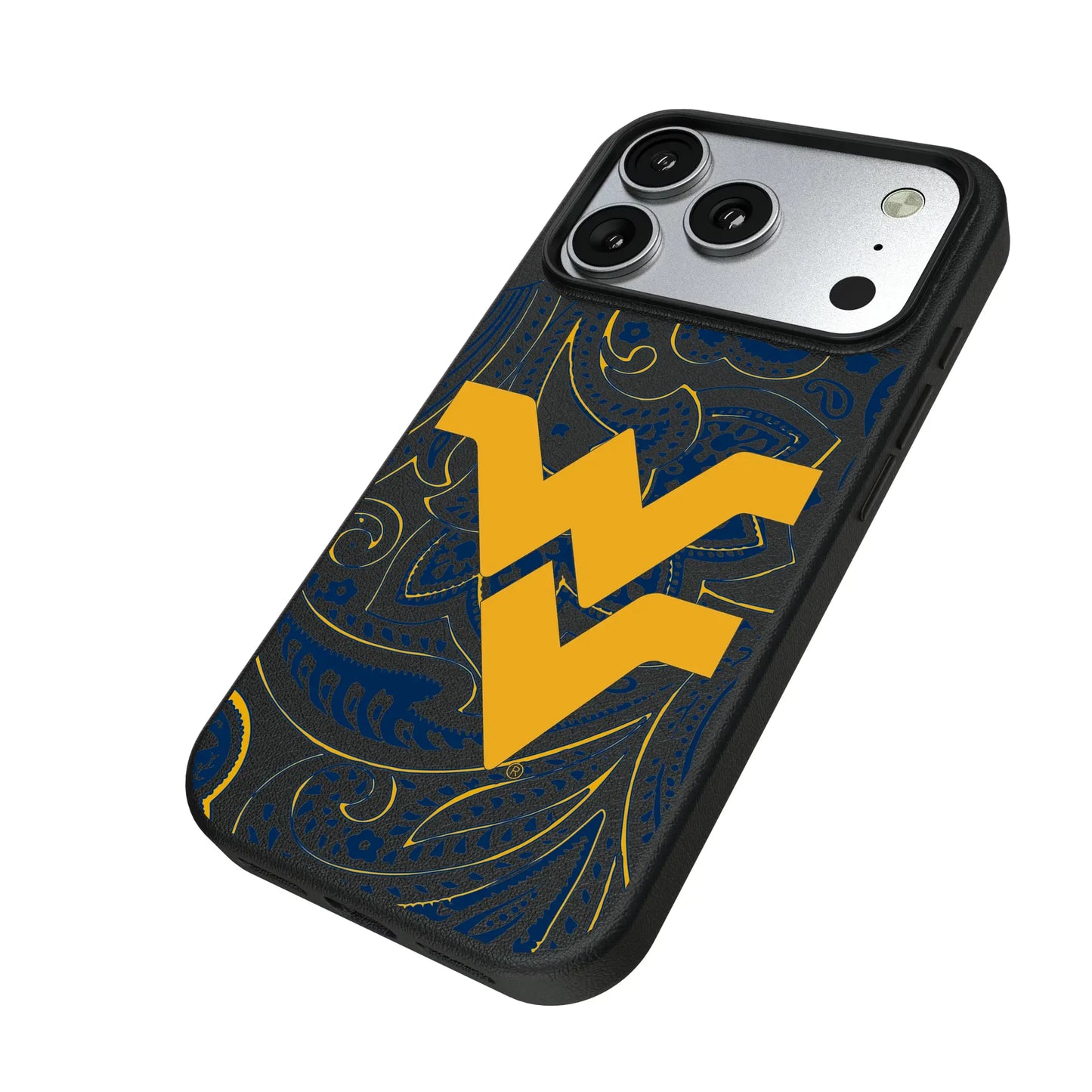 West Virginia University Mountaineers Paisley MagSafe Compatible Phone Case for Apple iPhone