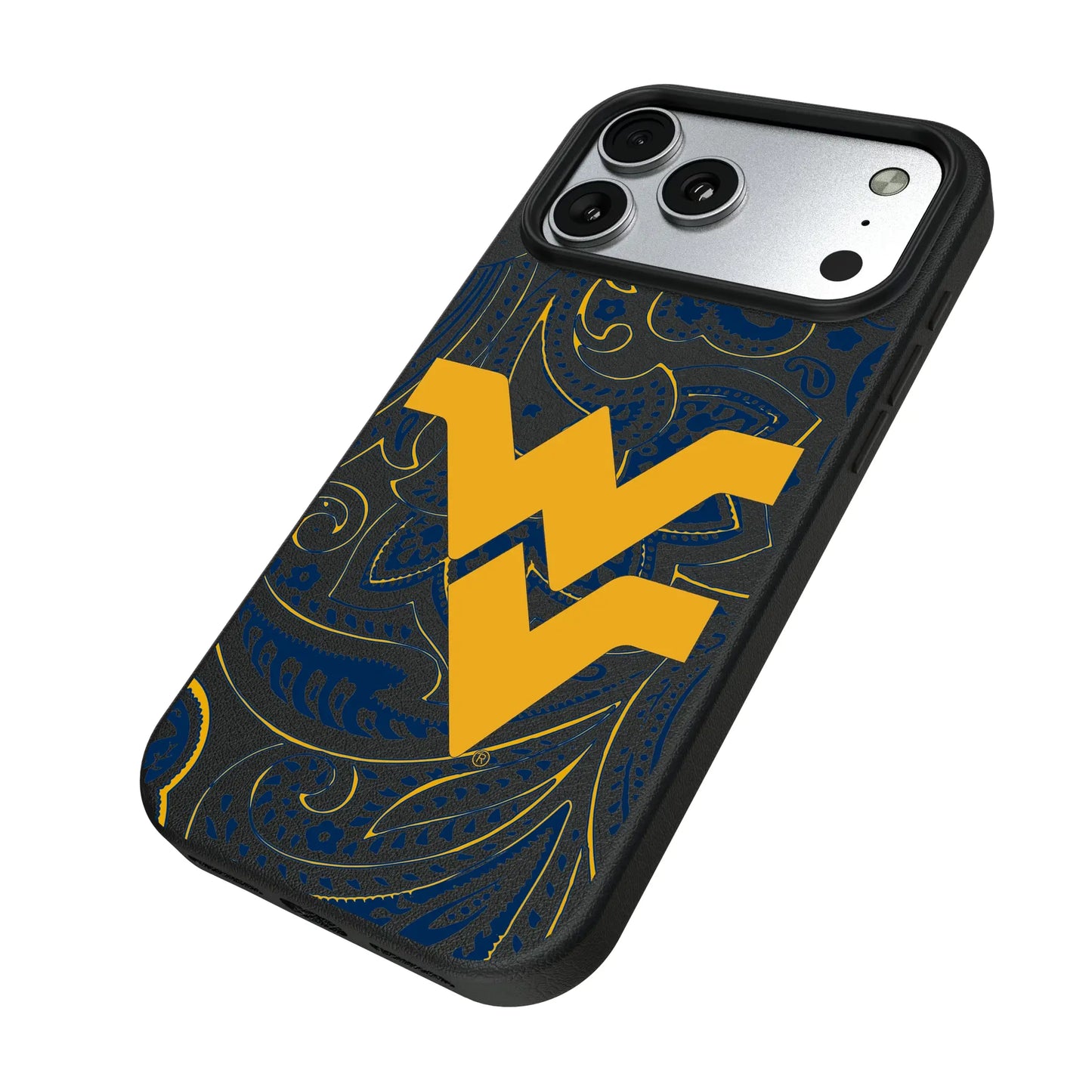 West Virginia University Mountaineers Paisley MagSafe Compatible Phone Case for Apple iPhone