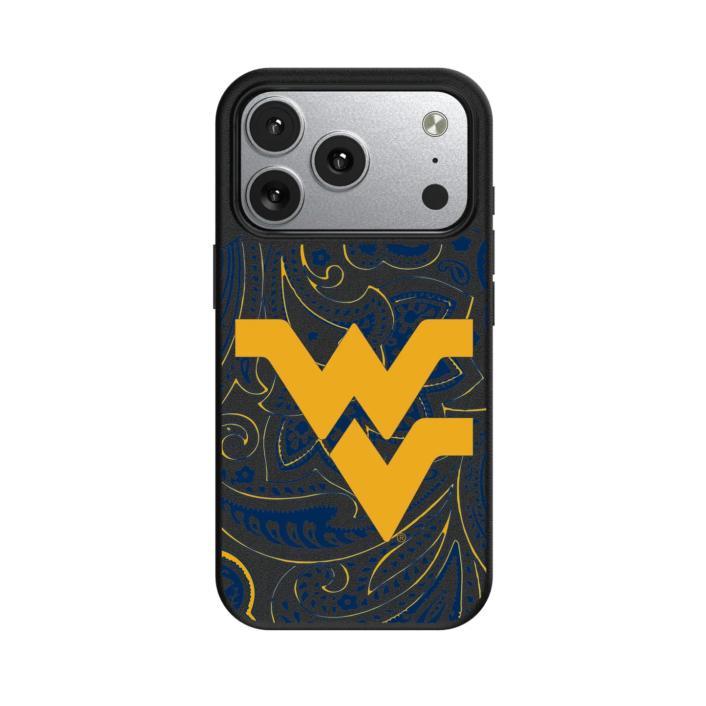 West Virginia University Mountaineers Paisley MagSafe Compatible Phone Case for Apple iPhone